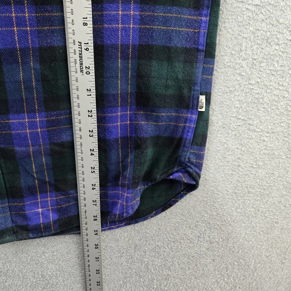 The North Face Men Button Up Shirt M Green Plaid Arroyo Flannel Shirt